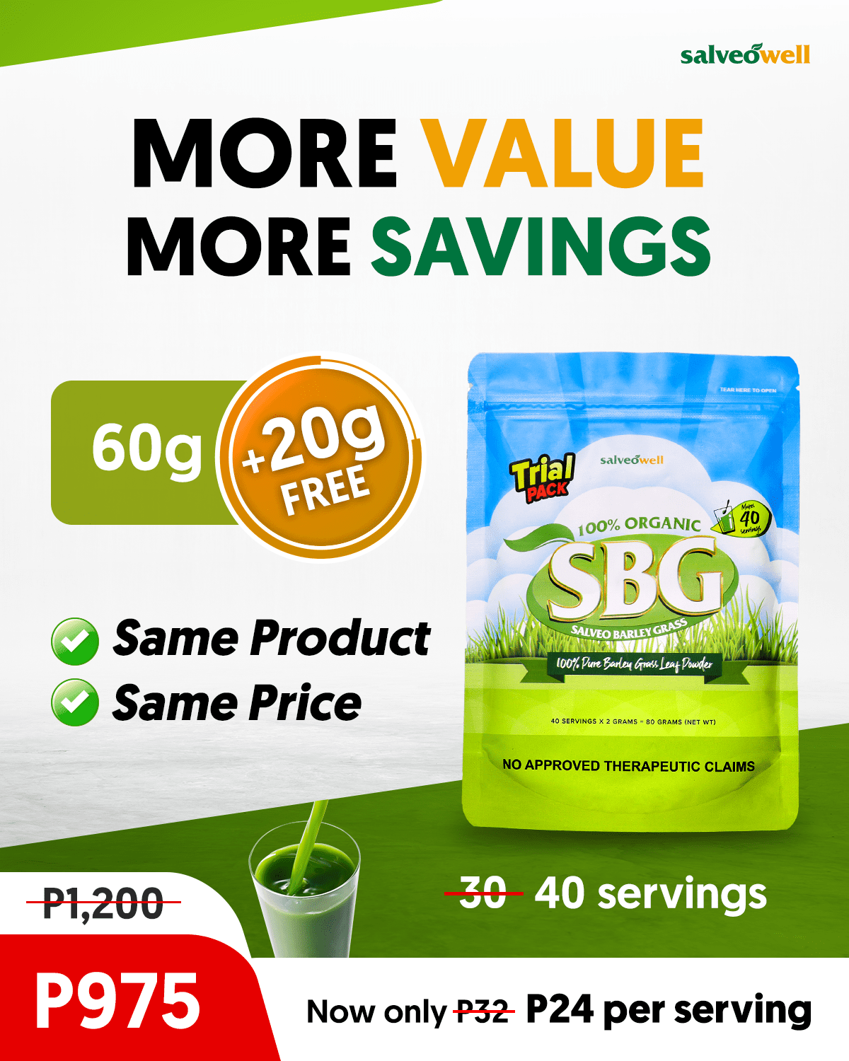 Salveo Trial Pack New Packaging from 60 grams to 80 grams!