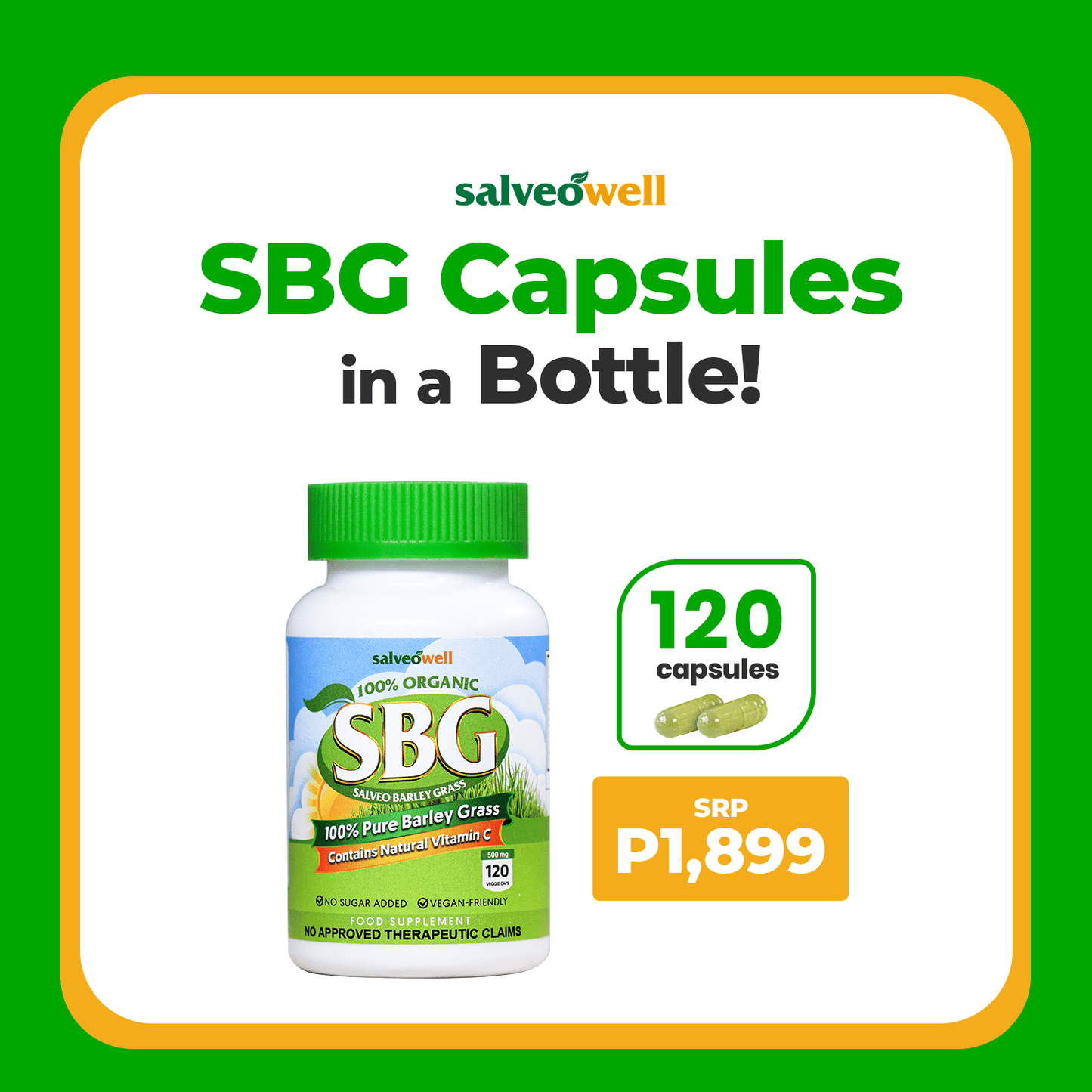 SBG CAPSULES IN BOTTLE ( 120 Caps)
