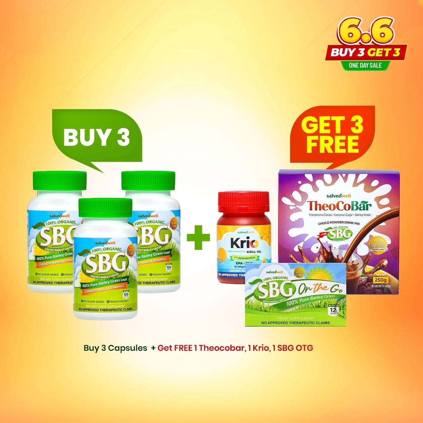 BUY 3 SBG Capsules GET 3 FREEBIES: TheoCoBar,KRIO,SBG On The Go